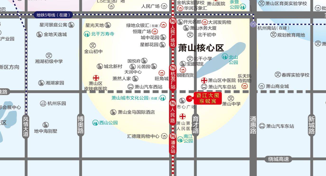 香江大厦享赋寓交通图