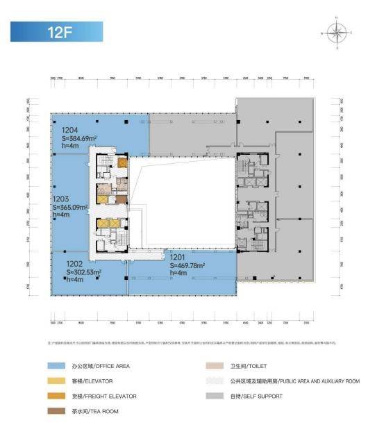 杭州西投万科·开物创新大厦12层平面图