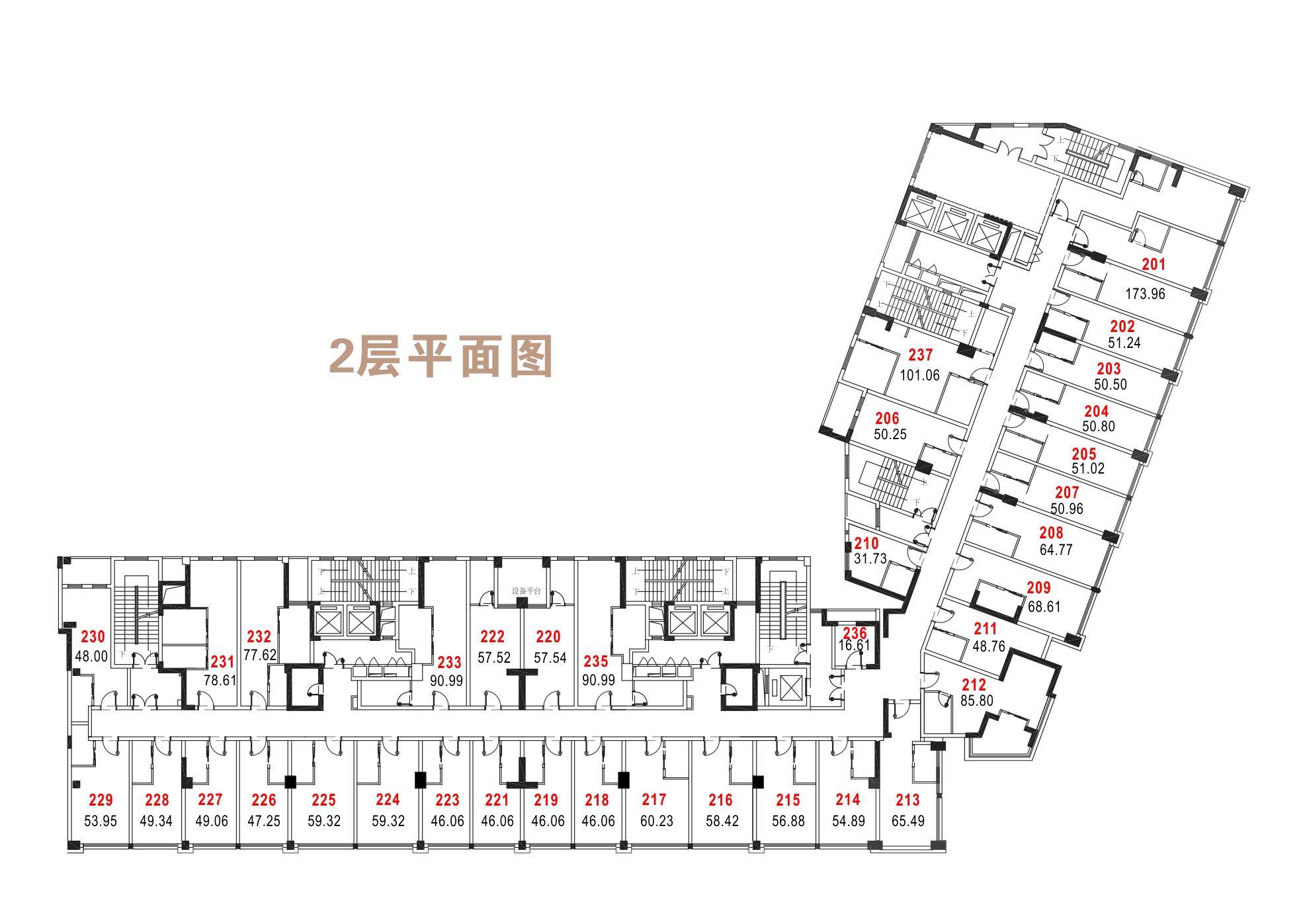 杭州恒安公馆2层平面图