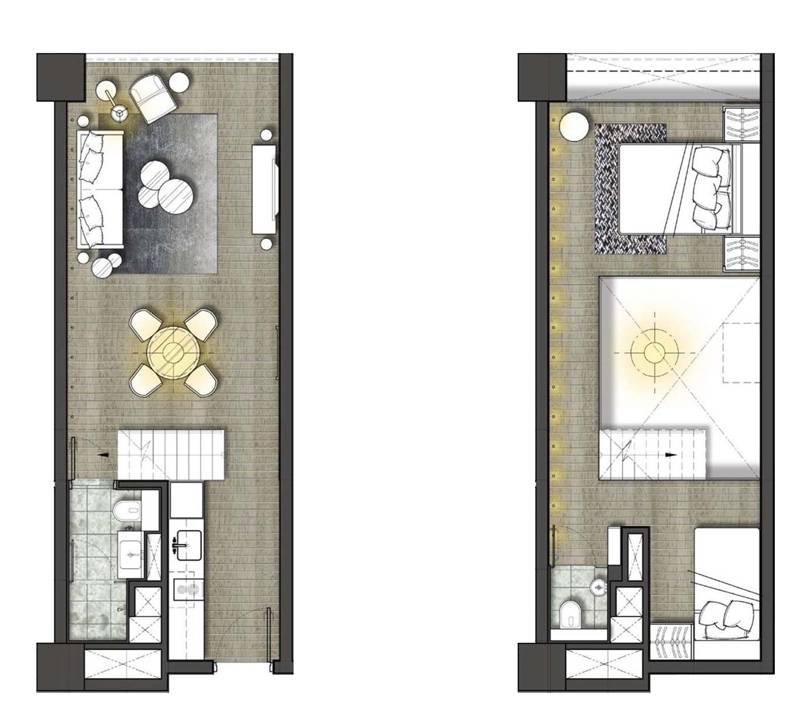 杭州EFC万创国际公寓米兰户型 南户型 约54.50平米