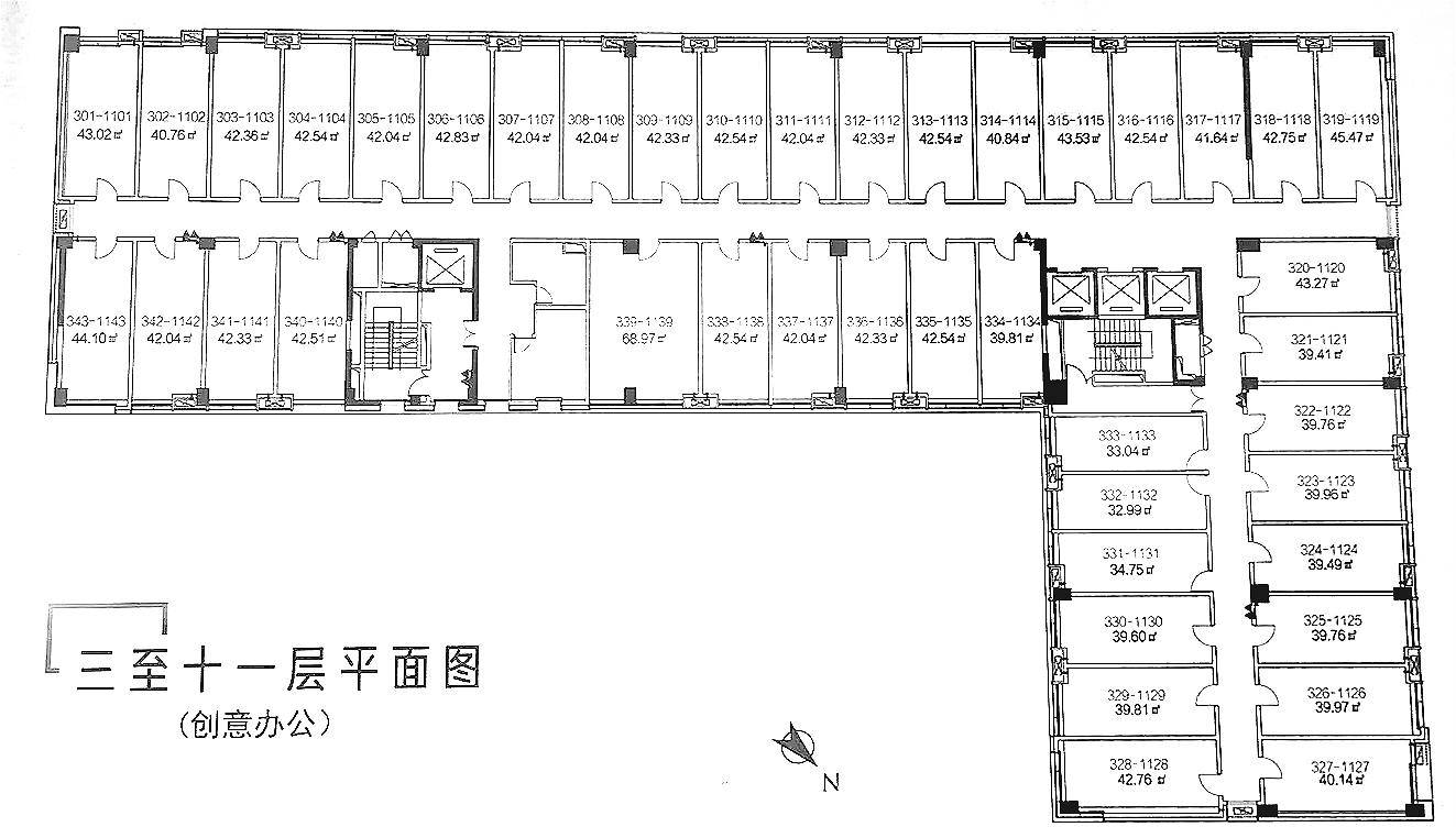 杭州兴耀锦里三至十一层平面图
