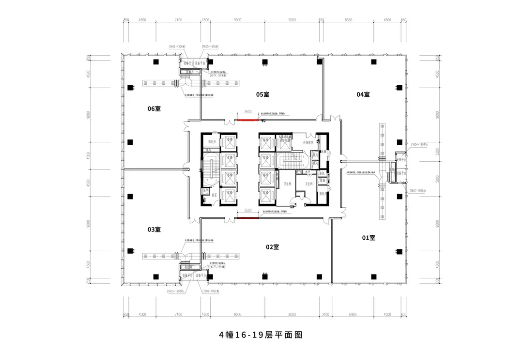 杭州坤和融创开元·望钱塘印中心4幢16-19层平面图