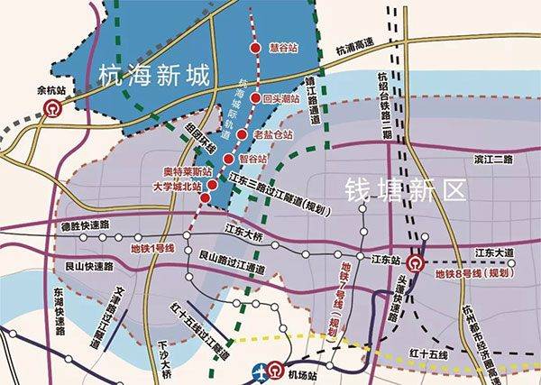 钱塘云湾中心交通图
